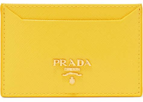 prada metal oro card case saffiano yellow|Sunny Yellow Saffiano And Smooth Leather Card .